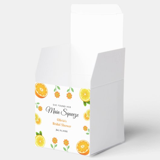 Citrus Zomer Bruiloft met Citroen Hoofdgerecht Bedankdoosjes (Geopend)