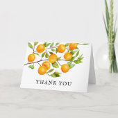 Citrus zomer bruiloftfeest bedankkaart (Voorkant)