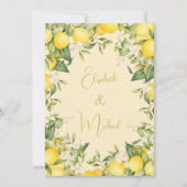 Citrus zomer citroen moderne bruiloft kaart (Voorkant)