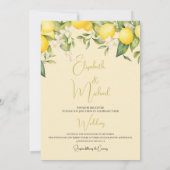 Citrus zomer citroen moderne bruiloft kaart (Achterkant)