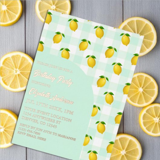 Citrus zomerverjaardag folie uitnodiging