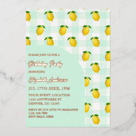 Citrus zomerverjaardag folie uitnodiging