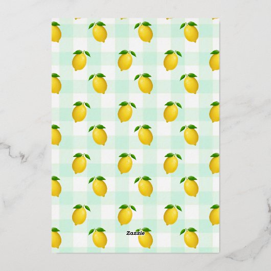 Citrus zomerverjaardag folie uitnodiging (Achterkant)