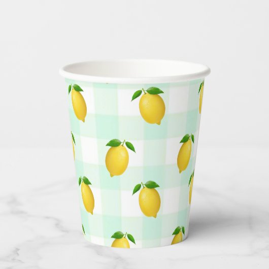 Citrus zomerverjaardag papieren bekers (Achterkant)