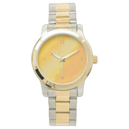Citrus Zonnige Sinaasappel Watercolor Patroon Horloge