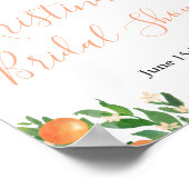 Citrus Zwarte Bruiloftsontvangst Waterverf Welkom  Poster (Hoek)