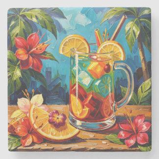 Citrusbes-sangria Tropische Drank Stenen Onderzetter
