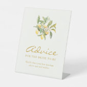 Citrusbloem advies teken reclamebord met voetstuk (Voorkant)