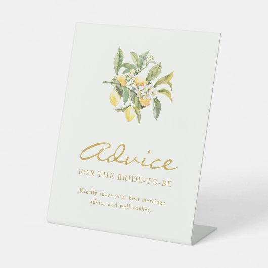 Citrusbloem advies teken reclamebord met voetstuk (Voorkant)