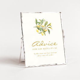 Citrusbloem advies teken reclamebord met voetstuk