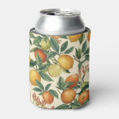 Citrusbloementuin Naadloos Patroon  Blikjeskoeler (Blikje Voorkant)