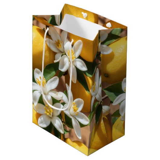 Citrusbloesem Mediterraan Medium Cadeauzakje (Voorkant Gekanteld)