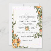 Citrusboomgaard | Boho botanische bruiloft Kaart (Voorkant)