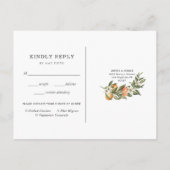citrusboomgaard | Boho Greenery Wedding RSVP Uitnodiging Briefkaart (Achterkant)