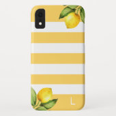 Citrusboomgaard Lemon Streep Monogram Case-Mate iPhone Case (Achterkant)