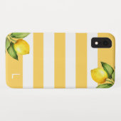 Citrusboomgaard Lemon Streep Monogram Case-Mate iPhone Case (Achterkant (horizontaal))
