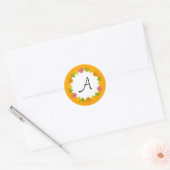 Citruscirkel Oranje Monogram sticker rond (Envelop)