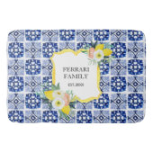 Citruscitroen Marine Blauw Italiaans Mediterraan Badmat (Voorkant)