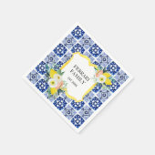 Citruscitroen Marine Blauw Italiaans Mediterraan Servet (Hoek)