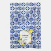 Citruscitroen Marine Blauw Italiaans Mediterraan Theedoek (Verticaal)