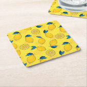 Citruscitroen, vers kartonnen onderzetters (Schuin)