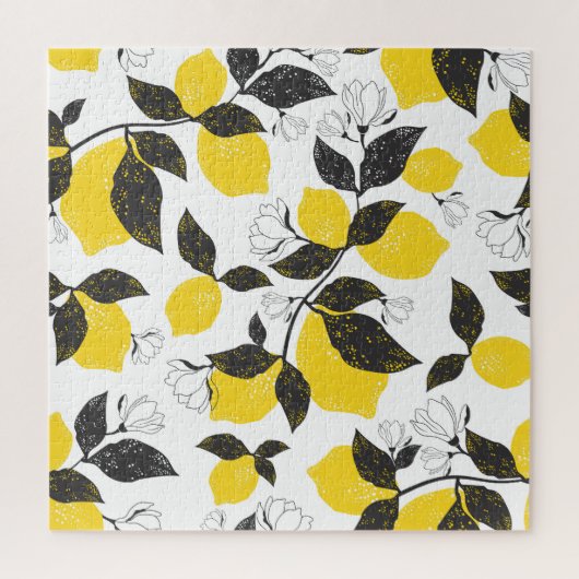 Citruscitroenen, zomer naadloos. legpuzzel (Verticaal)