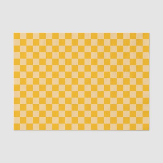 Citruscrème geruit bordpatroon tissuepapier (Voorkant)