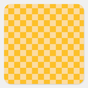 Citruscrème geruit bordpatroon vierkante sticker