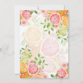 Citrusfruit & Bloemen Baby Brunch Kaart (Achterkant)