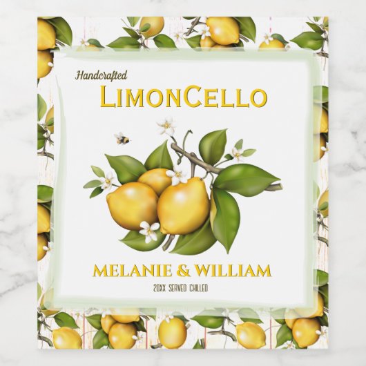 Citrusfruit botanisch wijn etiket (Enkel label)