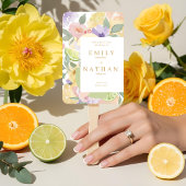 Citrusfruit en bloemen Huwelijks Waterverfprogramm Handwaaier