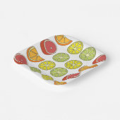 Citrusfruit zomerfeest papieren bordje (Gebogen)
