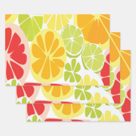 Citrusfruitpatroon Inpakpapier Vel