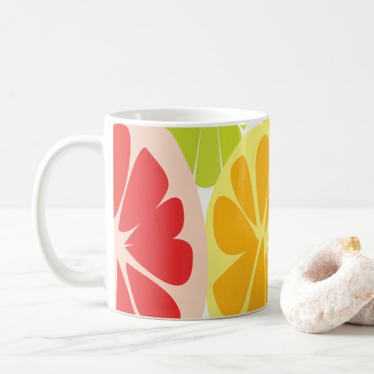 Citrusfruitpatroon Koffiemok (Met donut)