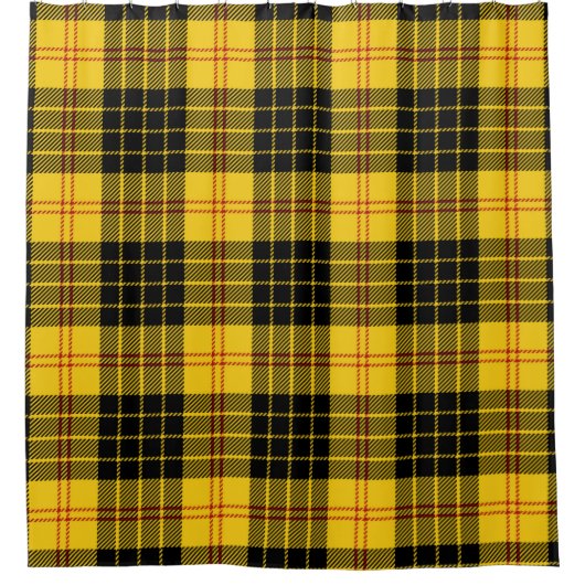 Citrusgeel en zwart geruit douchegordijn (Voorkant)