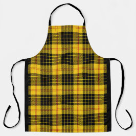 Citrusgeel en zwart geruit schort