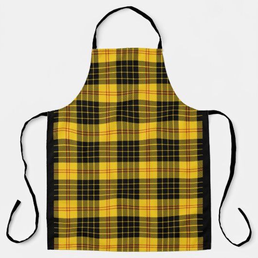 Citrusgeel en zwart geruit schort (Voorkant)