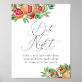 Citrusgroen | Datum | Nacht | Vrijgezellenfeest Te Poster (Voorkant)