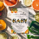 Citrusgroen Elegant Oranje Baby shower Kaart