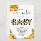 Citrusgroen Elegant Oranje Baby shower Kaart (Voorkant)