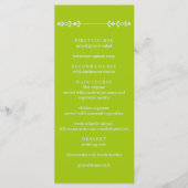 Citrusgroen & Kustblauw Bruiloft Menu (Voorkant)