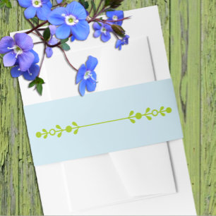 Citrusgroen & Kustblauw Bruiloft Uitnodigingen Wikkel