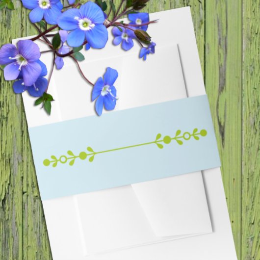 Citrusgroen & Kustblauw Bruiloft Uitnodigingen Wikkel