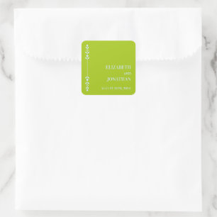 Citrusgroen & Kustblauw Bruiloft Vierkante Sticker