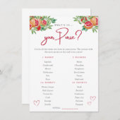 Citrusgroen | Wat zit er in je tas douche spel Informatiekaartje (Voorkant / Achterkant)