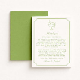 Citrusgroene trouwkaart met dubbele rand voor dank save the date