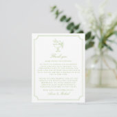 Citrusgroene trouwkaart met dubbele rand voor dank save the date (Staand voorkant)