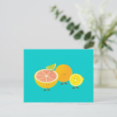Citrusgroep glimlachen briefkaart (Staand voorkant)