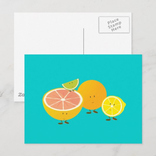 Citrusgroep glimlachen briefkaart (Voorkant / Achterkant)