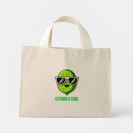Citrusly Cool Funny Serieus Cool Limoen Zonnebril Mini Tote Bag (Achterkant)